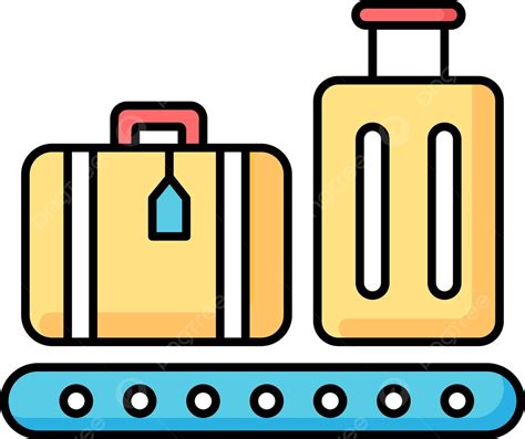 Luggage On Conveyor Belt Vector Illustration Concept Clip Art Claim