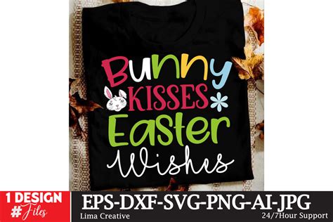 Bunny Kisses Easter Wishes Svg Cut File Graphic By Lima Creative