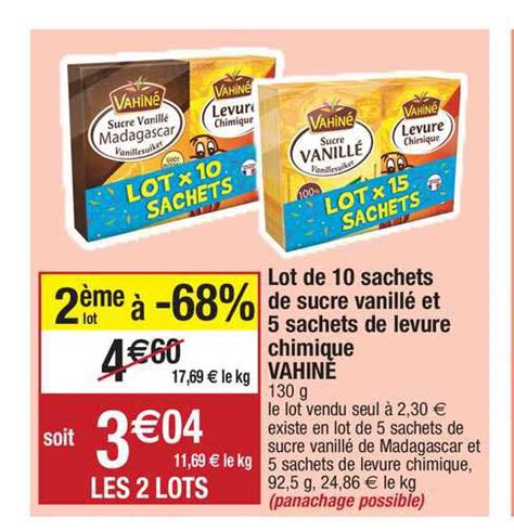 Promo Lot De 10 Sachets De Sucre Vanillé Et 5 Sachets De Levure