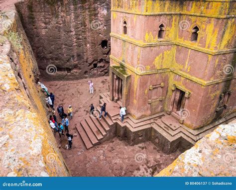 Iglesia De San Jorge Lalibela Etiop A Fotograf A Editorial Imagen