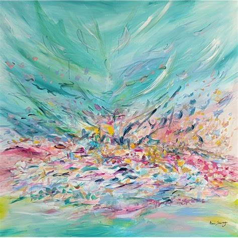 Grand Tableau Abstrait Contemporain Multicolore Peinture Color E