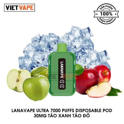 LANAVAPE Ultra Táo Xanh Táo Đỏ 7000 Hơi Pod Dùng 1 Lần