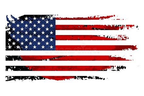 Vintage USA Flag Illustration Vector American Flag On Grunge Texture