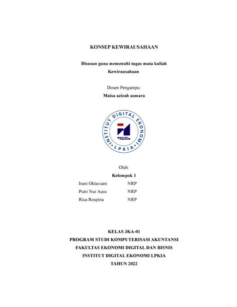 Makalah Kel Kewirausahaan Konsep Kewirausahaan Disusun Guna