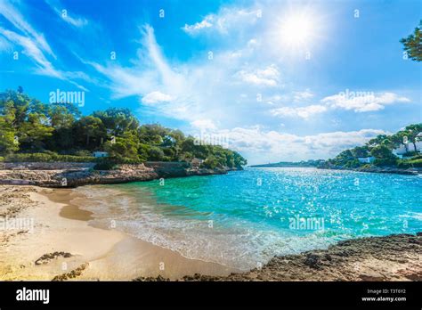 Cala Dor Beach At Cala Dor City Palma Mallorca Island Spain Stock