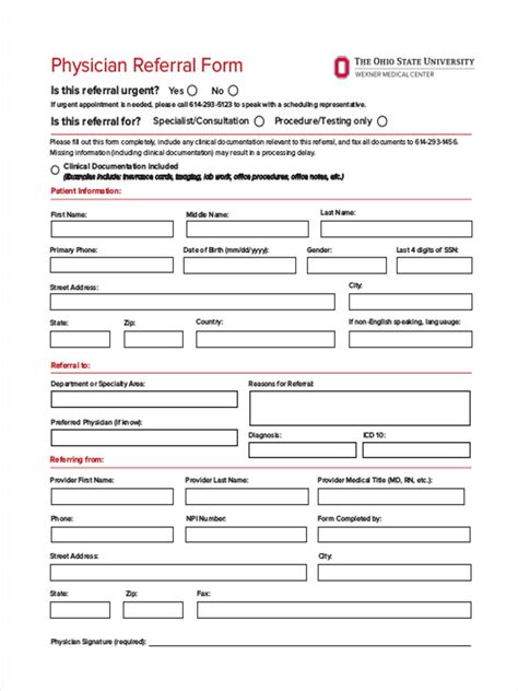 Medical Fillable Referral Form Printable Forms Free Online