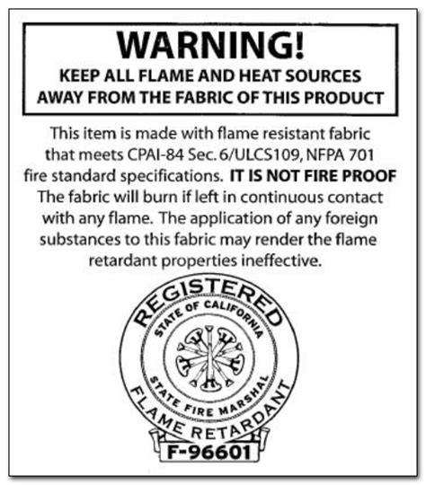 Flame Retardant Certification Documents Foodtent