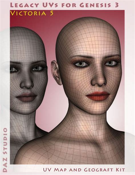 Legacy UVs For Genesis 3 Victoria 5 3d Models For Daz Studio And Poser