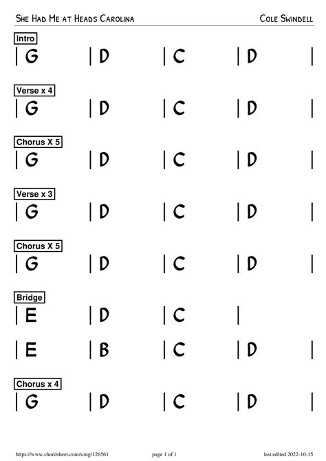 She Had Me At Heads Carolina Cole Swindell PNG Preview Chord Sheet