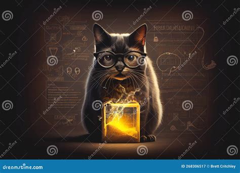 Schrodinger s science cat stock illustration. Illustration of quantum ...