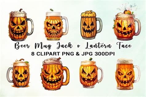 Beer Mug Jack O Lantern Face Clipart Graphic By Venime Creative Fabrica