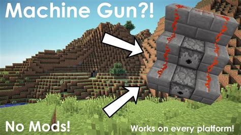 Minecraft How To Make A Machine Gun No Mods Youtube