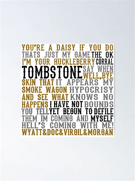 "Tombstone Movie Quotes" Poster for Sale by everything-shop | Redbubble