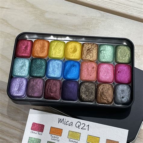 Mica Q21 Set Handmade Shimmer Watercolor Paint Quarter Pan Etsy