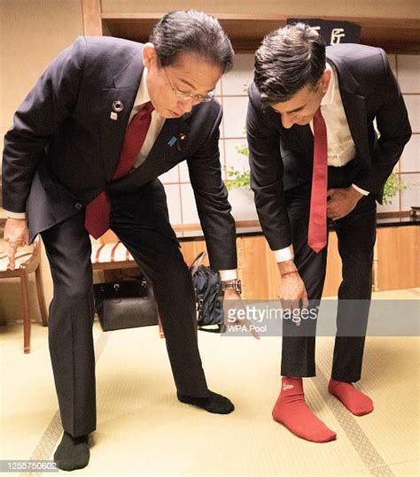 Prime Minister Rishi Sunak Shows Off His Socks To Japanese Prime