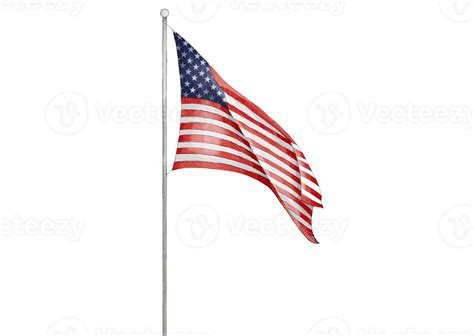 Hand Painted Usa Flag Watercolor Brush Paint Isolate On Png Png