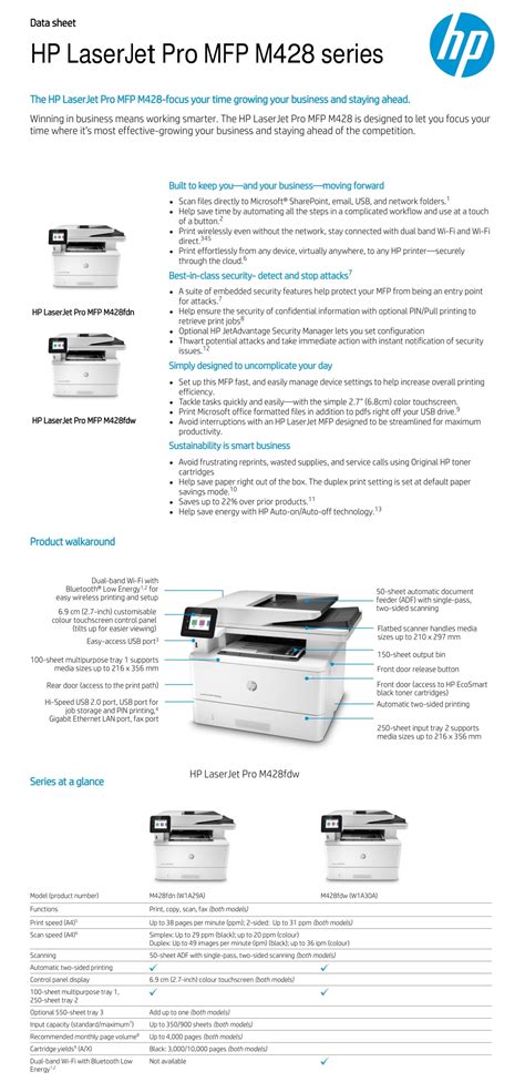 Hp Laserjet Pro M428fdw A4 Mono Laser Multifunction Printer Bailin