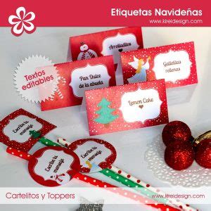 Etiquetas Y Toppers Navide Os Kireidesign