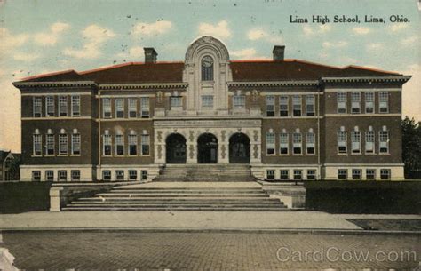 Lima High School Ohio Postcard