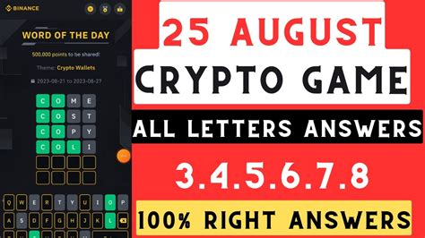 August Crypto Wodl Binance Crypto Word Of The Day Binance Word