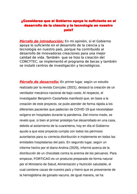 Tarea 07 Comprensionroxanavelasquezmoreno Consideras Que El Gobierno