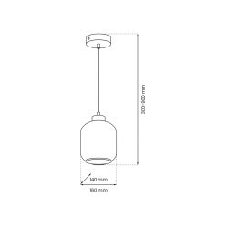 Jednopunktowa lampa wisząca szklano metalowa 1XE27 SOMBRA MLP8373 EKO LIGHT