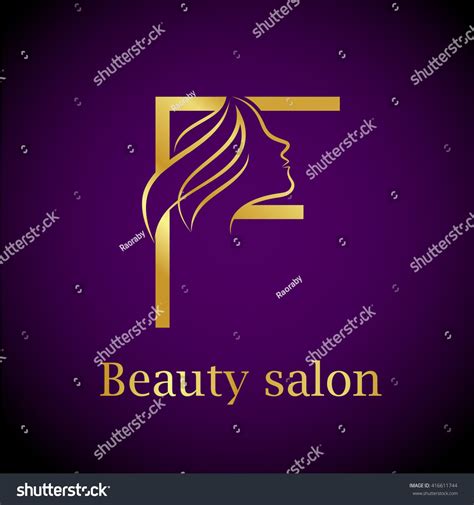 Abstract Letter F Logogold Beauty Salon Logo Design Template Beauty