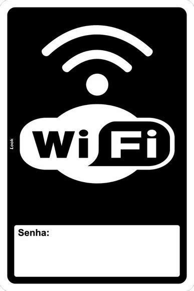 Placa Aviso Wifi Wi fi Zone Espaço Para Senha Vertical Elo7