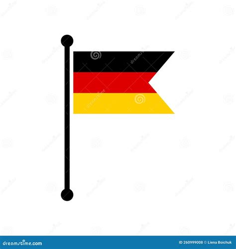 Germany Flagpole, German Flag Simple Vector Illustration Stock Vector
