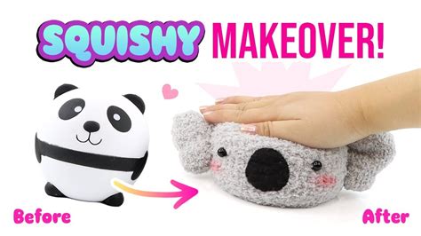 Squishy Makeover WITHOUT Paint Or Glue Fluffy DIY Squishy Plush YouTube