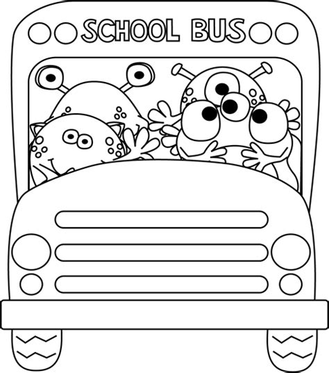 Black And White Monster School Bus Clip Art Black And White Monster