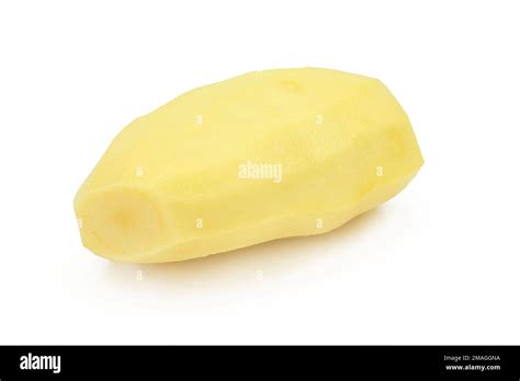 Single Peeled Raw Potato Isolated On White Background Stock Photo Alamy