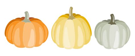Pumpkins clip art elements. Isolated on white background. Fall, Autumn ...