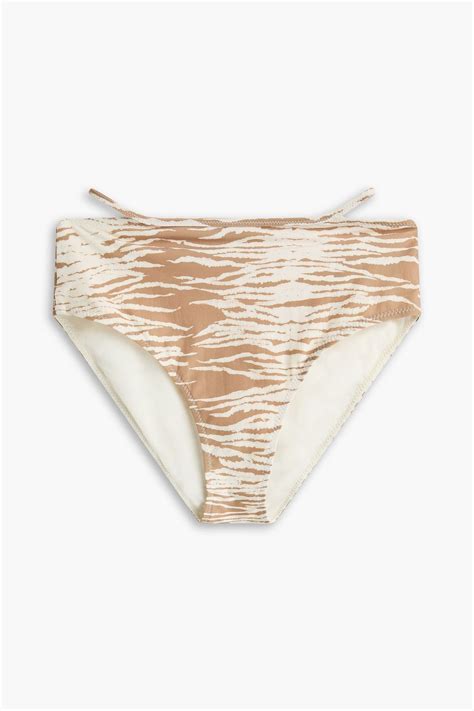 Ganni Cutout Tiger Print Bikini Briefs The Outnet