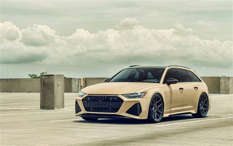 2021 Audi Rs6 Avant Front View Exterior Cream Rs6 Avant Tuning