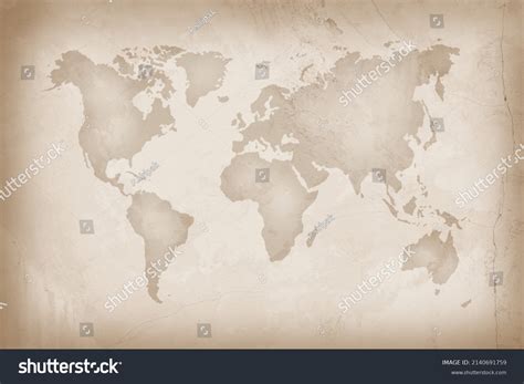 World Map On Old Paper Texture Stock Photo 2140691759 | Shutterstock