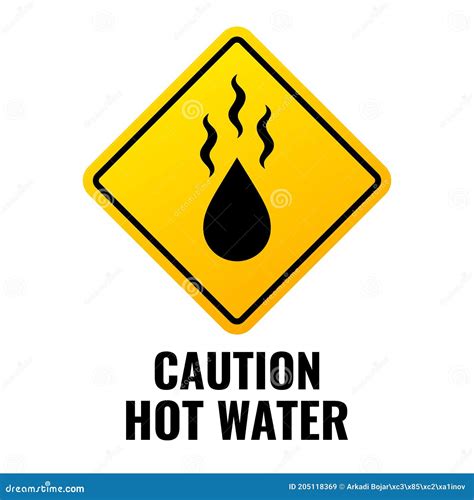 Hot Water Caution Sign Stock Vector Illustration Of Contact 205118369