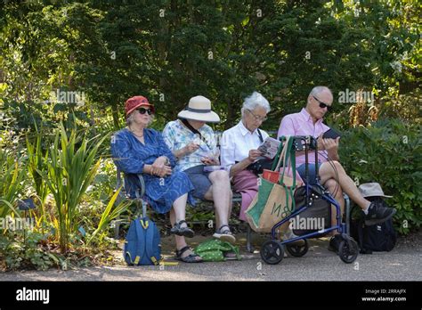 Horticulturist Enthusiasts Enjoy The Hot Temperatures At RHS Wisley Annual Flower Show Surrey