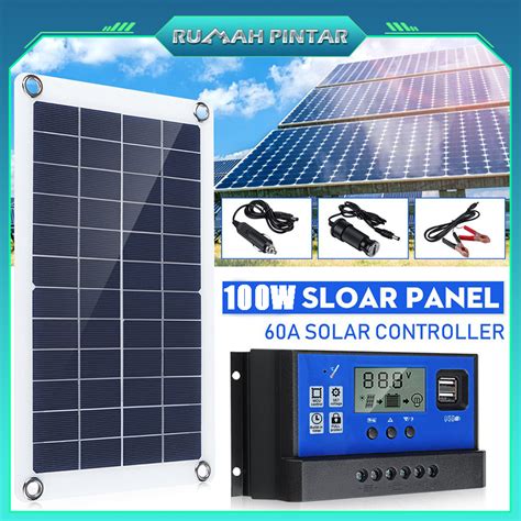 Jual 60W 100W SOLAR PANEL PANEL SURYA PEMBANGKIT LISTRIK TENAGA SURYA