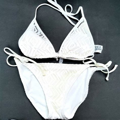 Becca Crochet White Bikini Gem