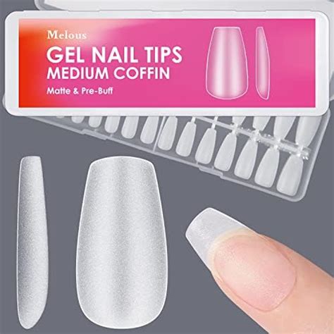 Amazon Medium Coffin Soft Gel Nail TipsMelous Matte Full Cover