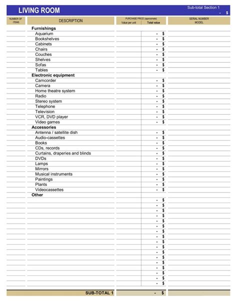 Free Furnished Rental Inventory Checklist Templates Printable Pdf