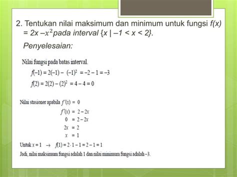 Nilai Maksimum Dan Minimum Turunan Fungsi Pptx