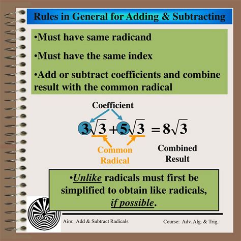 Ppt Aim How Can We Add And Subtract Radicals Powerpoint