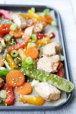 Low Carb Hähnchen Gemüse mit Zuckerschoten Möhren und Paprika