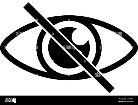 Icono de ojo icono blanco y negro imagen censurada símbolo vector