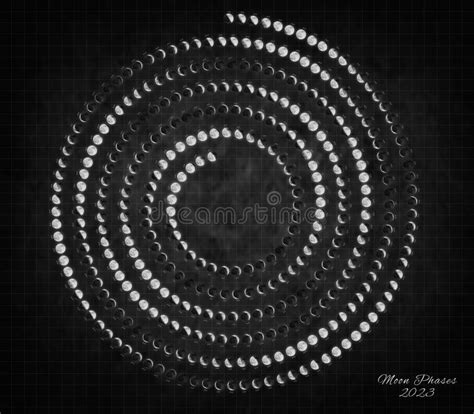 Calendário Da Lua 2023 Fases Da Lua Espiral Imagem de Stock Imagem de