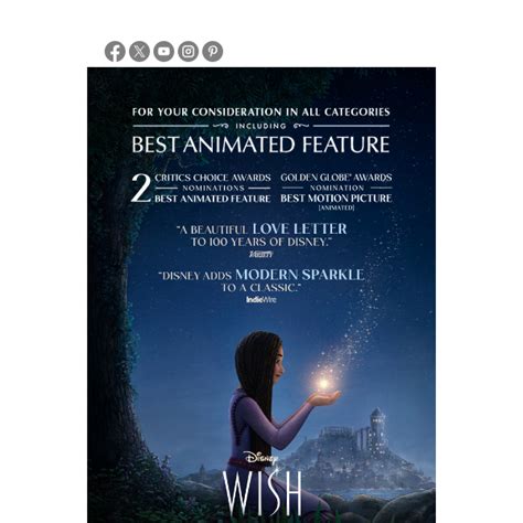 Fyc Wish Golden Globe® And Critics Choice Awards Nominations Best Animated Feature A