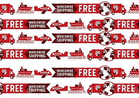 Worldwide Shipping Logos And Signs Pattern Stock Vector Illustration