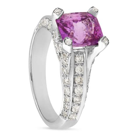 White Gold Pink Sapphire Ring YCL UK